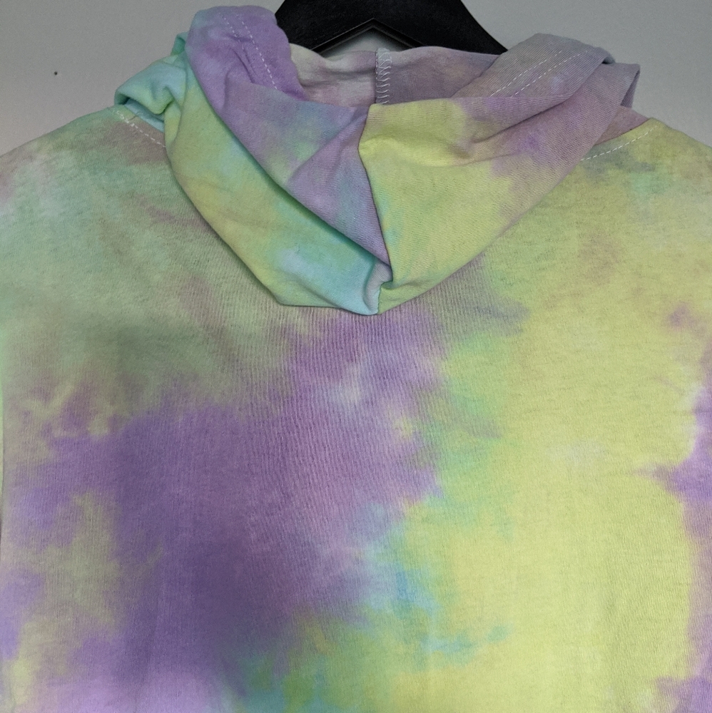 Pastel tie dye cropped hoodie pull over - Picture 4 of 7